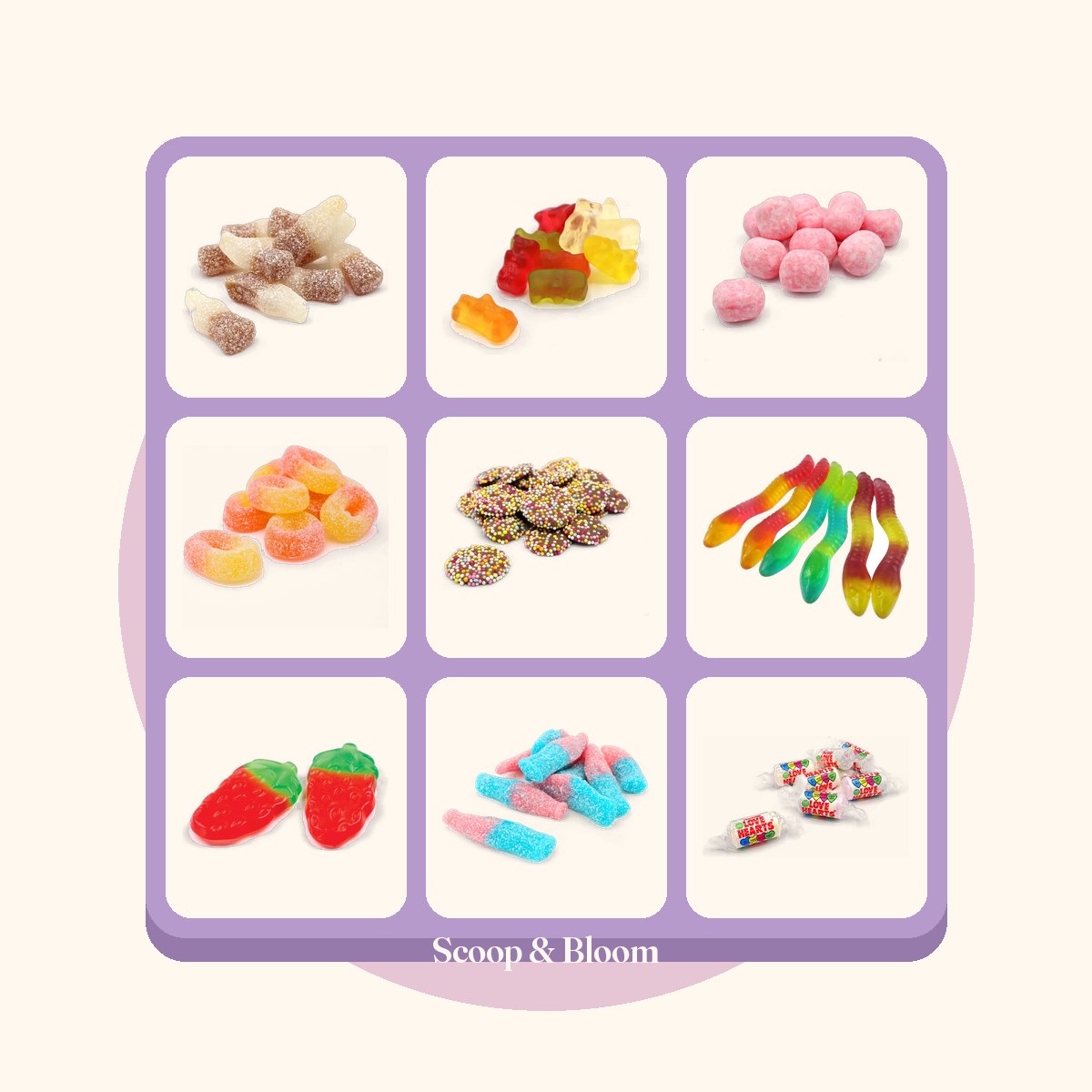 Scoop & Bloom build your own nine compartment sweet tray